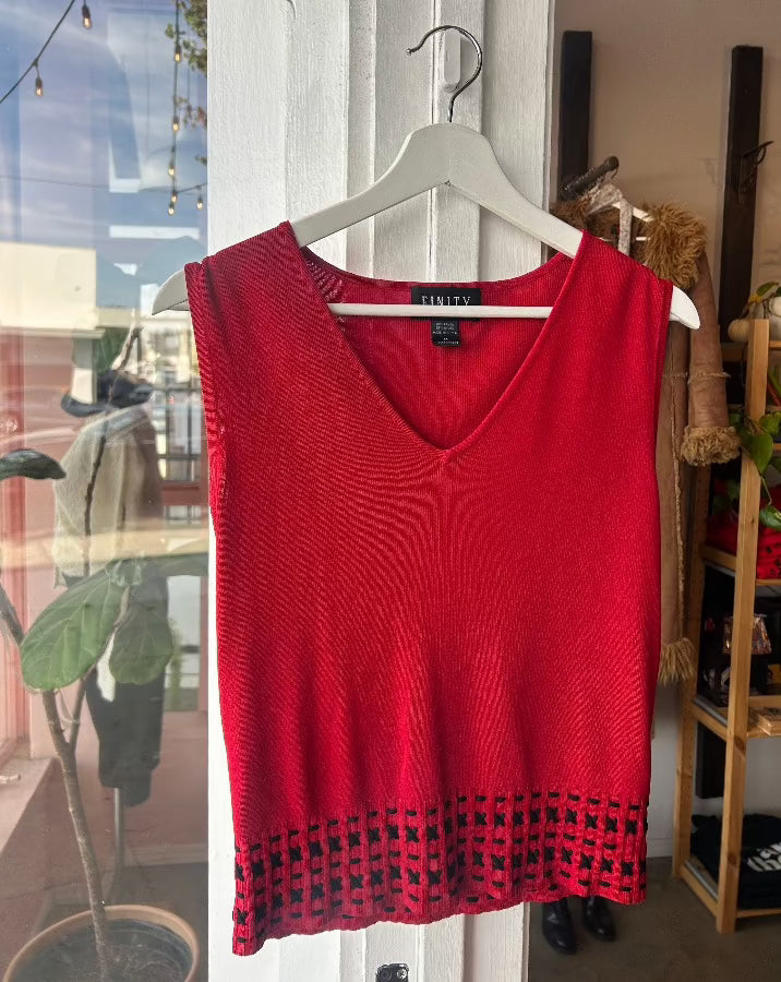 Red Vintage Sweater Tank