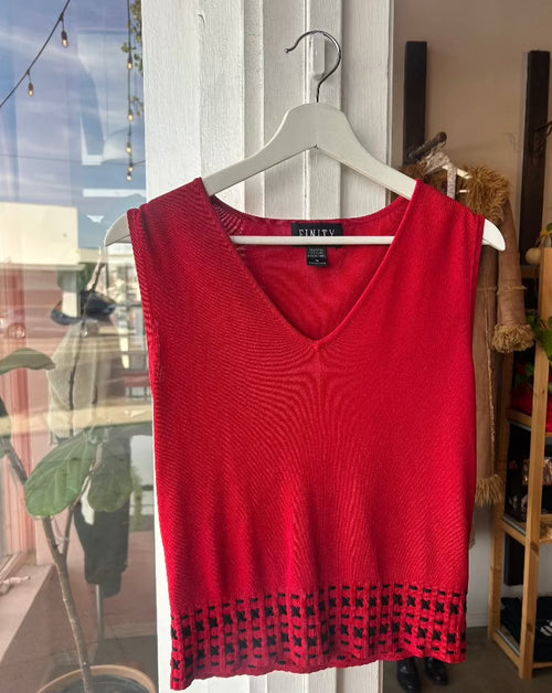 Red Vintage Sweater Tank