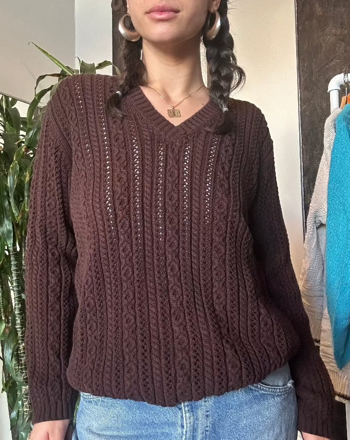 Brown Loose Knit Sweater