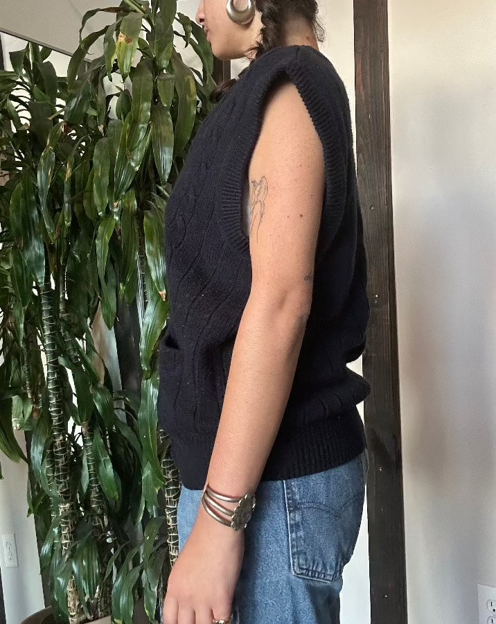 Navy Button Down Sweater Vest