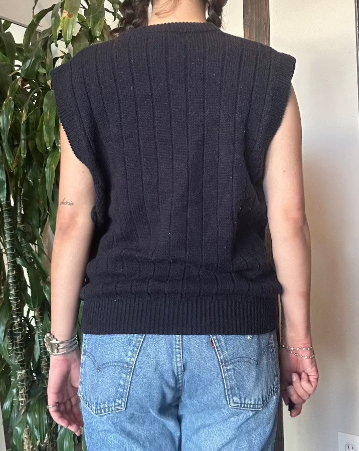 Navy Button Down Sweater Vest