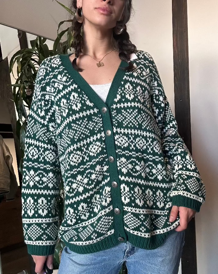 Vintage Green Gap Cardigan
