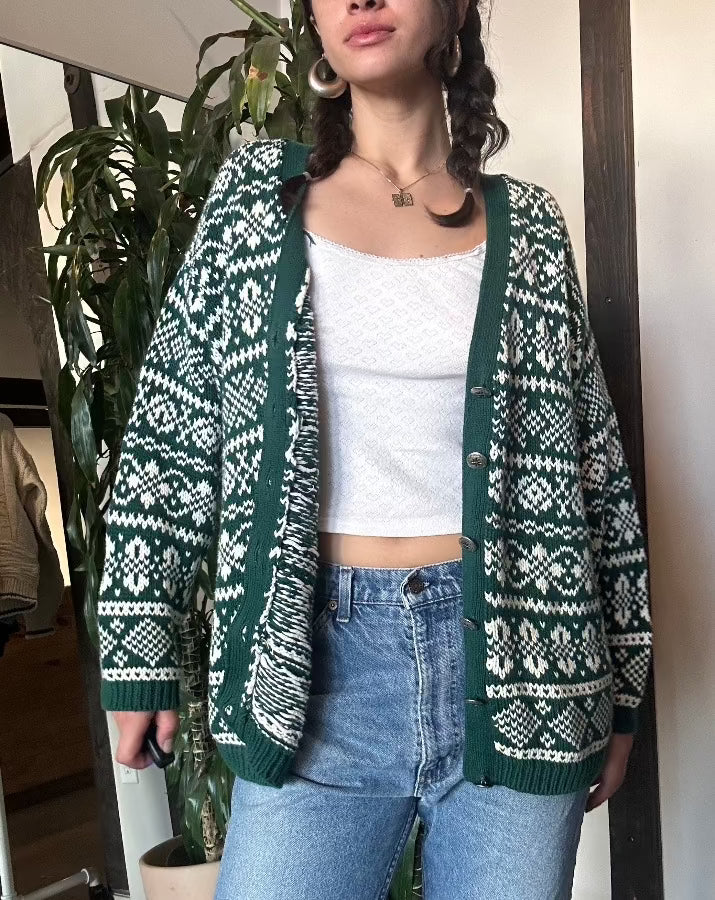 Vintage Green Gap Cardigan