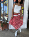 Strawberry Gingham Handkerchief Hem Skirt