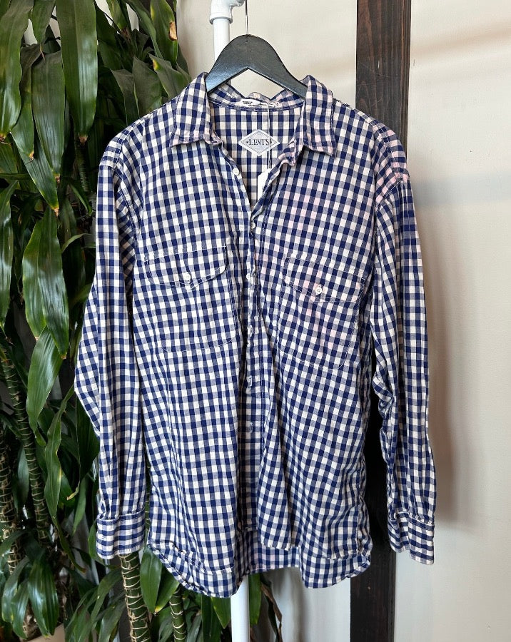 Vintage Levi's Blue Gingham Button Down