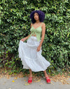 Off White Tiered Draw String Skirt