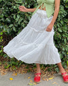 Off White Tiered Draw String Skirt