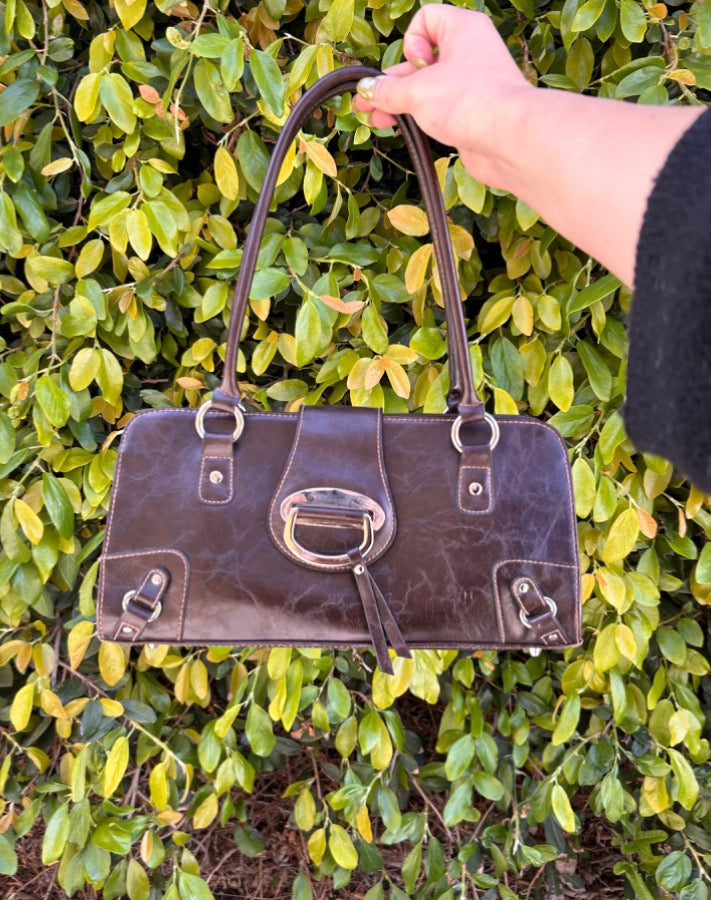 Vintage Brown Buckle Bag