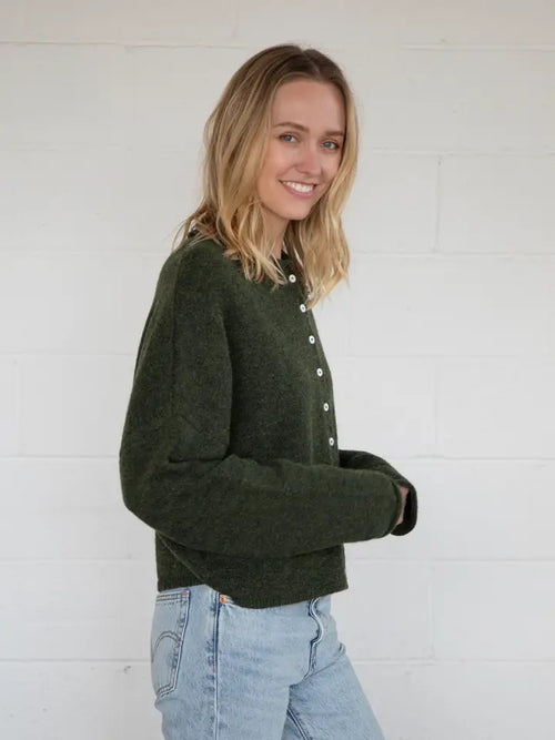 Hunter Green Piper Cardigan