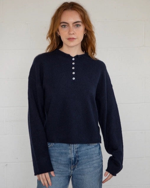 Navy Piper Henley Pullover