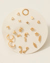 10Pc Flowers Stars Moon And Hearts Earrings Set