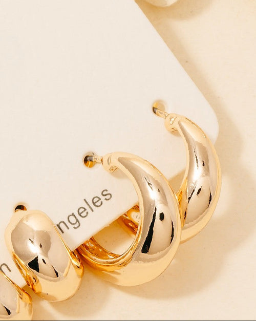 Basic Gold Metallic Hoop Set