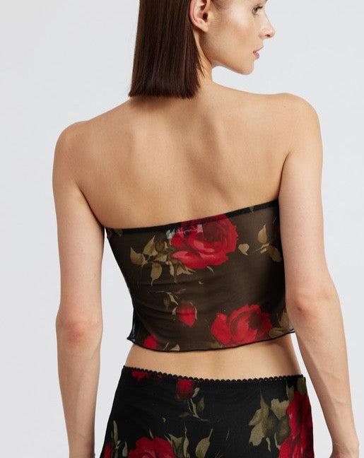 Lola Rouge Floral  Mesh Top