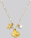 Pearl and Shell Charm Necklace