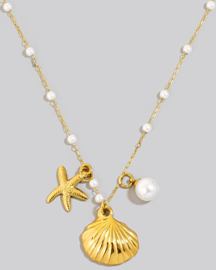 Pearl and Shell Charm Necklace