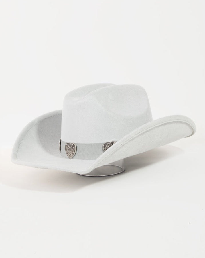 Gray Heart Medallion Cowboy Hat
