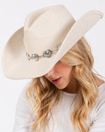 Silver Heart Charm Cowboy Hat