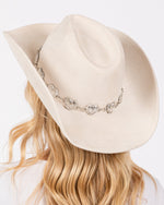 Silver Heart Charm Cowboy Hat