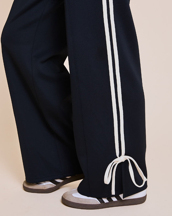 Navy Bow Side Track Pants