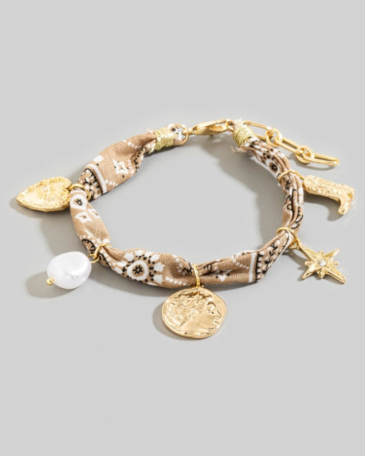 Heart Coin Star Pearl Bandana Bracelet