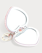 Pink Sparkle Heart Compact Bag Charm