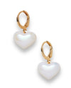 Chubby Pearl Heart Huggie Earring