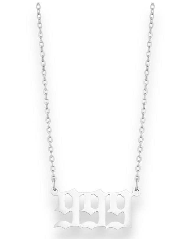 Silver Angel Number Necklace