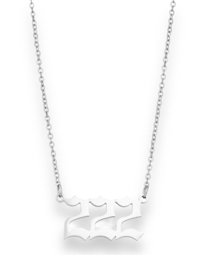 Silver Angel Number Necklace