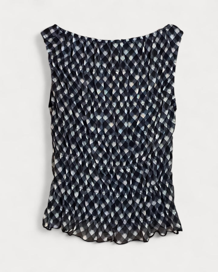 Blackberry Gingham Smocked Tank