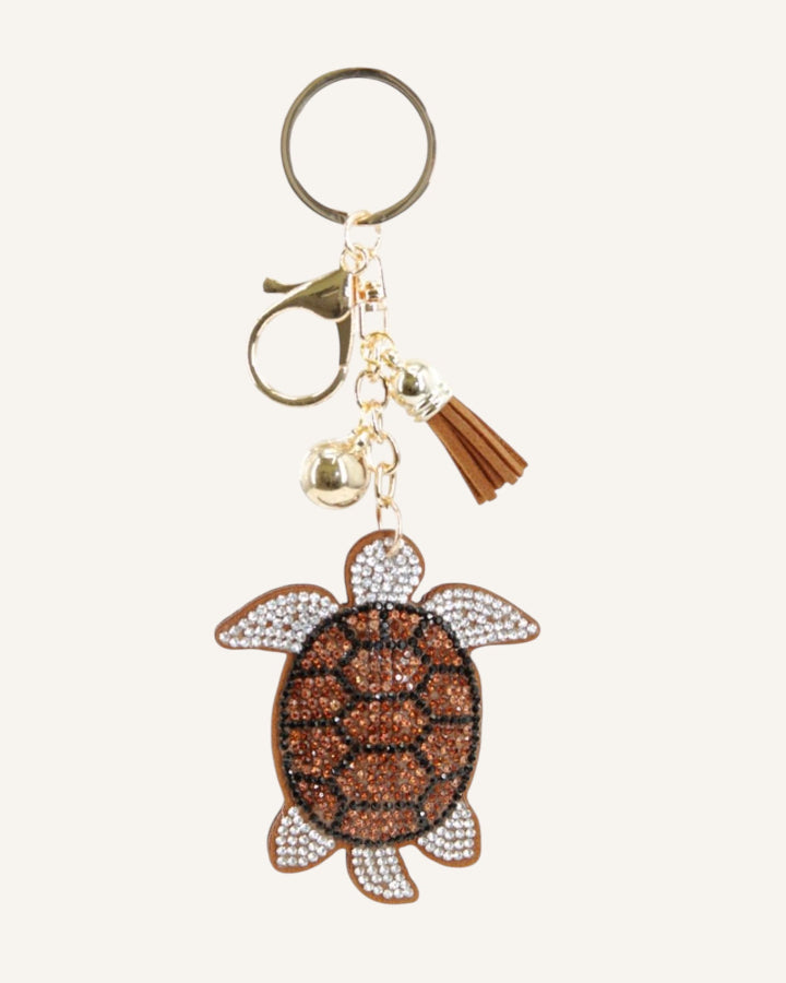 Sparkle Brown Turtle Keychain