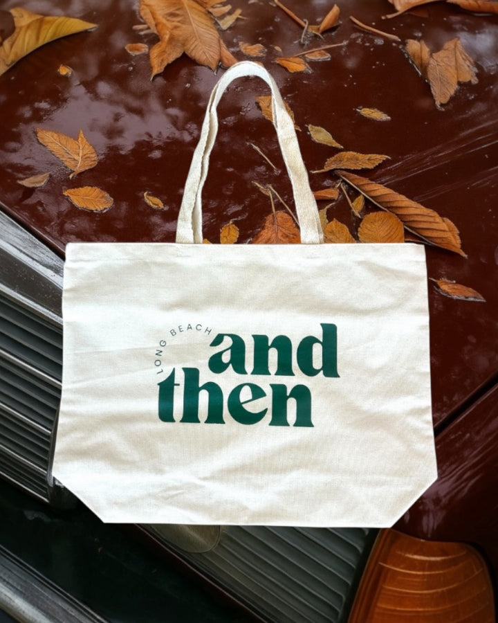 And Then LB Forest Print  Natural Tote
