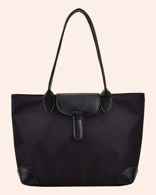 Black Natalie Nylon Tote