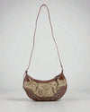 Spotted Leopard Print Half Moon Shoulder Bag