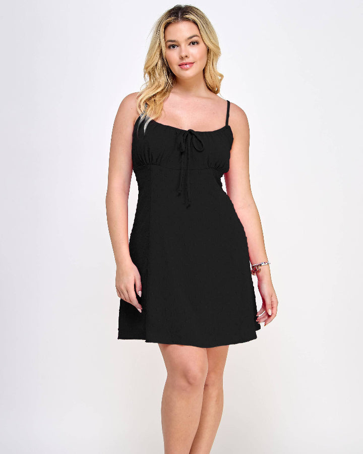 Plus Size Black Dot Mini Dress Plus Size Black Dot Mini Dress