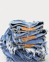 Low-Rise Upcycled Denim Shorts