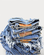 Low-Rise Upcycled Denim Shorts