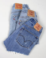 Low-Rise Upcycled Denim Shorts