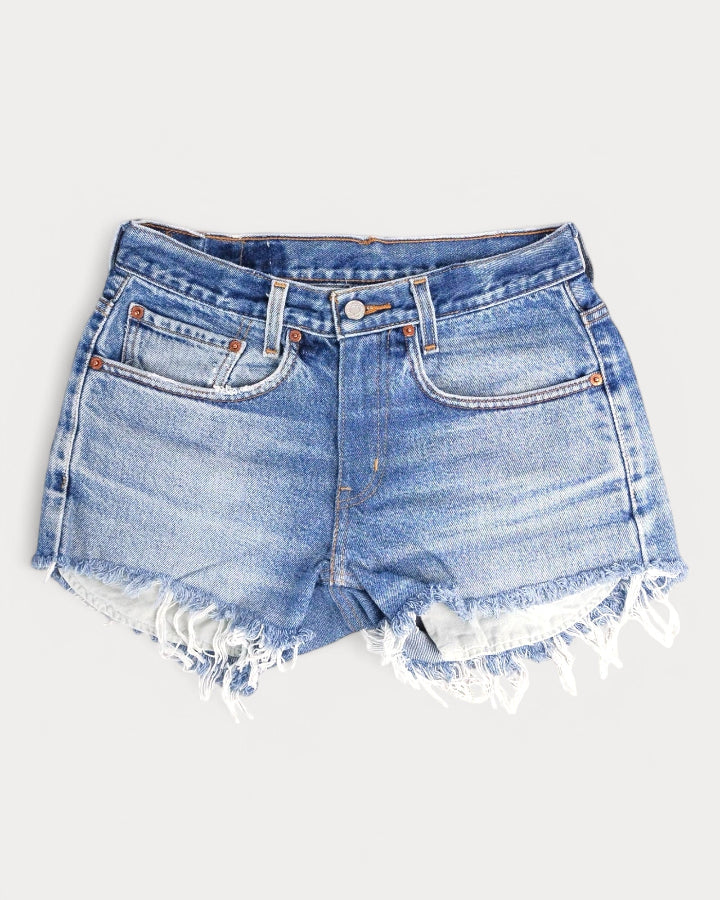 Low-Rise Upcycled Denim Shorts