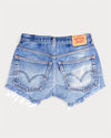 Low-Rise Upcycled Denim Shorts