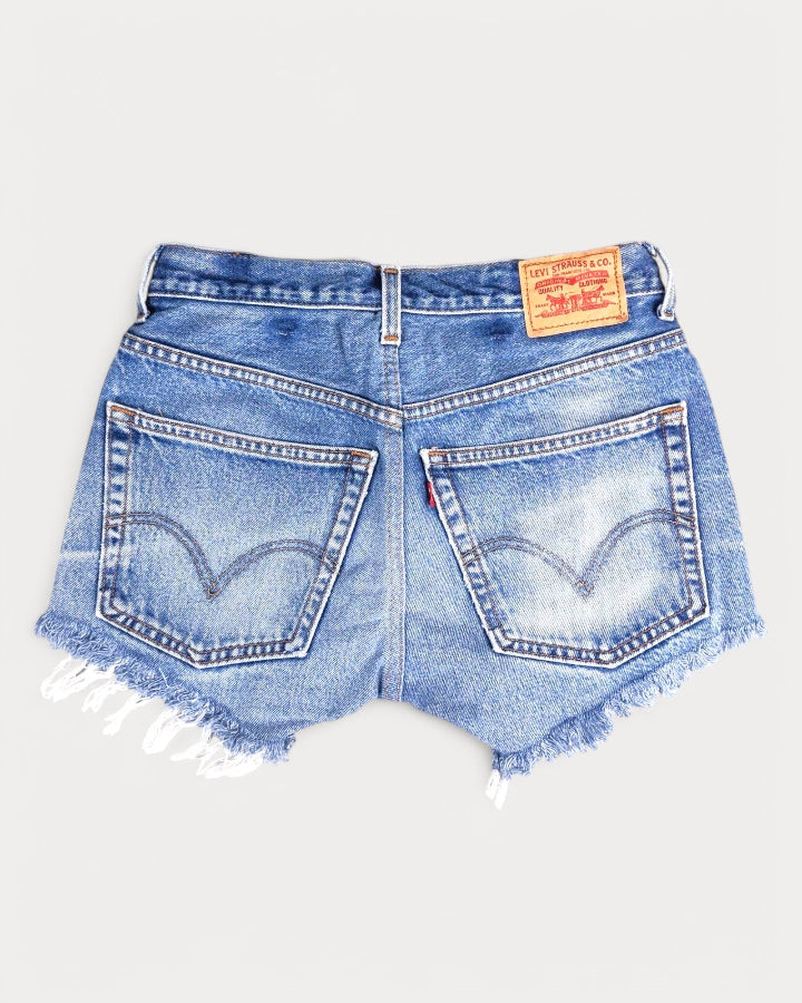 Low-Rise Upcycled Denim Shorts