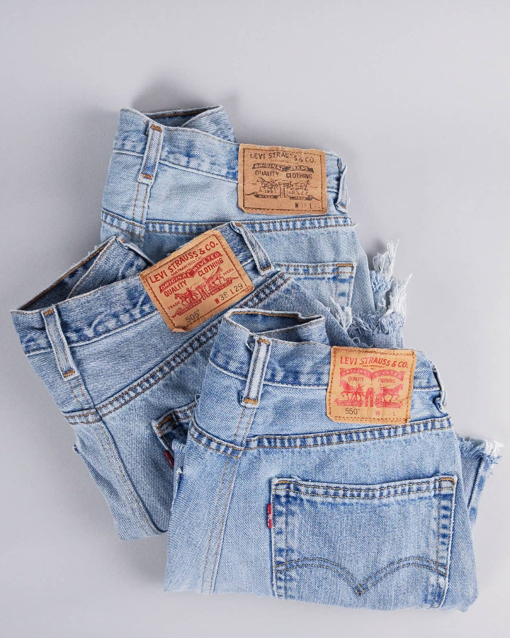Low-Rise Upcycled Denim Shorts