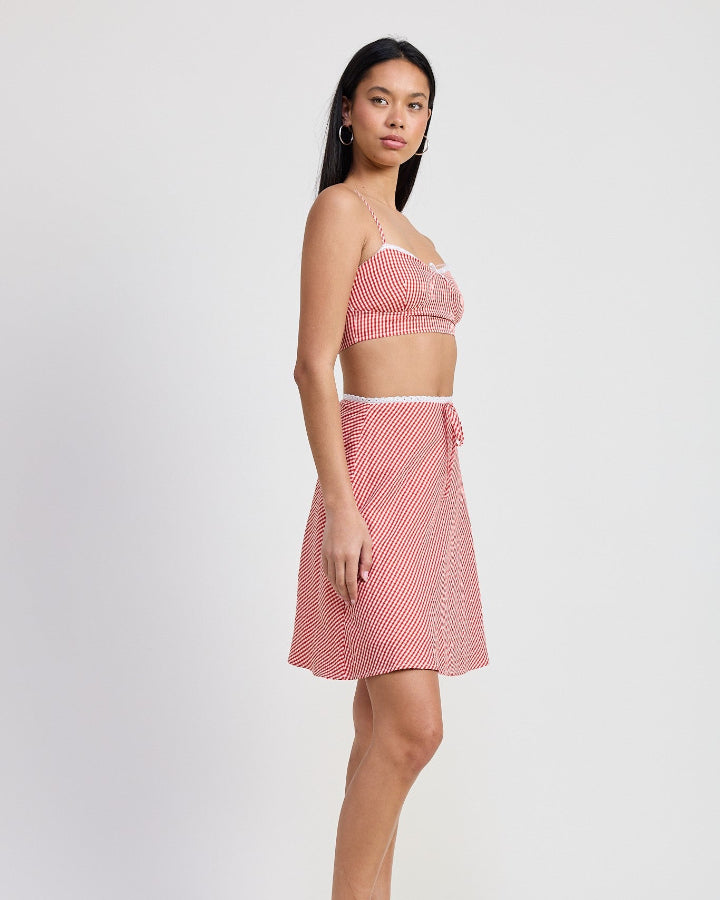 Gingham Bias A Line Skirt
