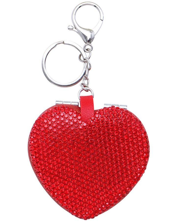 Sparkle Heart Compact Bag Charm
