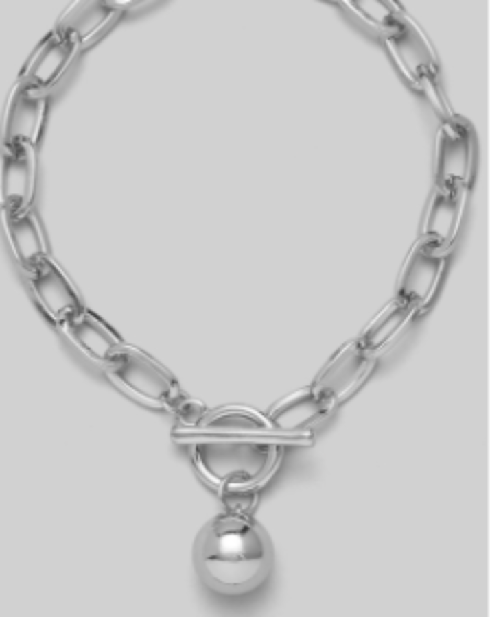 Silver Ball Charm Bracelet