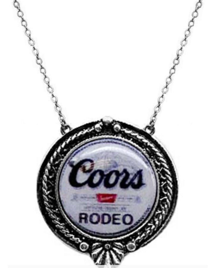 White Rodeo Coors Pendant Necklace