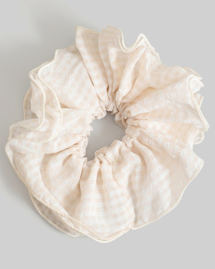 Oversized Gingham Hair Scrunchie