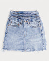 Mid-Rise Upcycled Denim Mini-Skirt