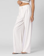 White Wide Leg Tailored Pants