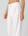 White Wide Leg Tailored Pants