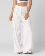 White Wide Leg Tailored Pants